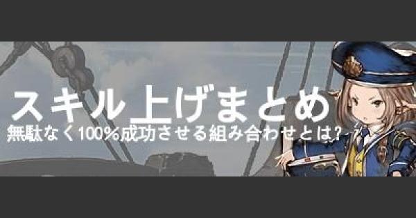 スキル上げまとめ『100%成功する効率的な組み合わせとは？』