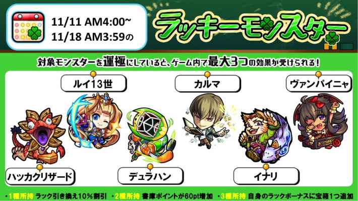 11/11のラッキーモンスター